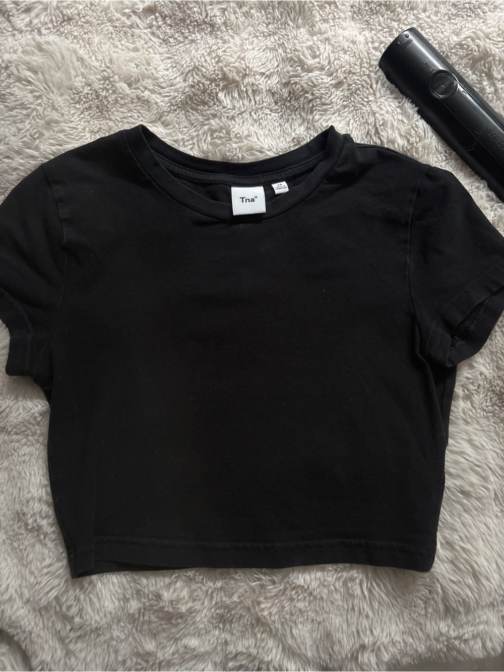 TNA Black Cropped Baby Tee